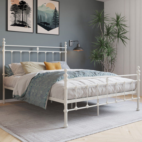 RAWSON & CO WHITE MODERN CLASSIC VALARIE STEEL BED FRAME