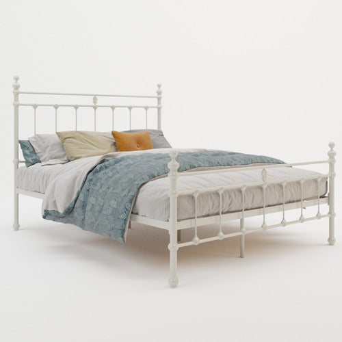 RAWSON & CO WHITE MODERN CLASSIC VALARIE STEEL BED FRAME