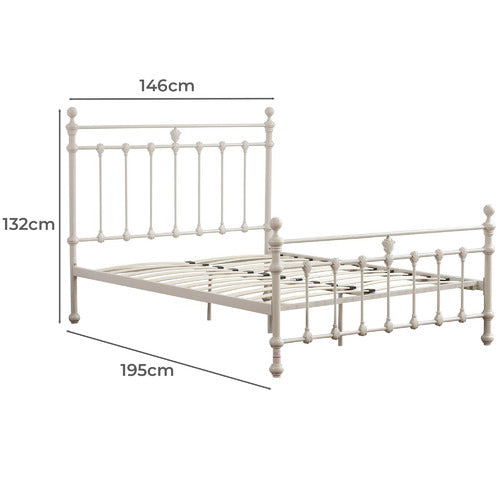 RAWSON & CO WHITE MODERN CLASSIC VALARIE STEEL BED FRAME