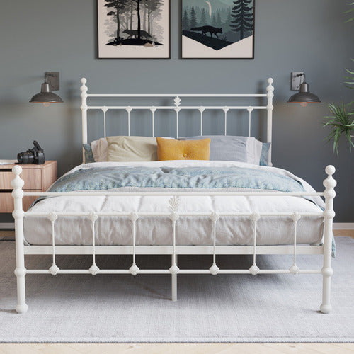 RAWSON & CO WHITE MODERN CLASSIC VALARIE STEEL BED FRAME