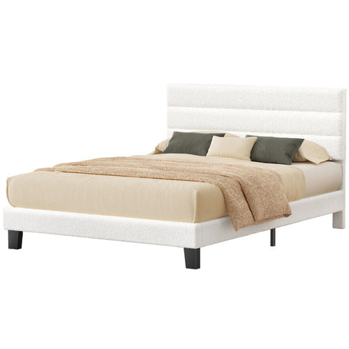 HOXTON ROOM WHITE PRESTON BOUCLE BED FRAME