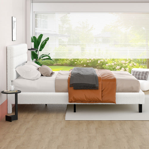 HOXTON ROOM WHITE PRESTON BOUCLE BED FRAME