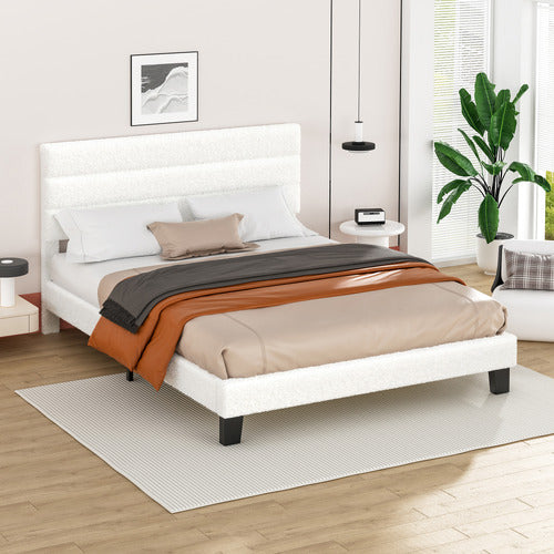 HOXTON ROOM WHITE PRESTON BOUCLE BED FRAME