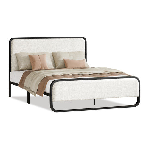 HOXTON ROOM WHITE STEPHAN BOUCLE BED FRAME