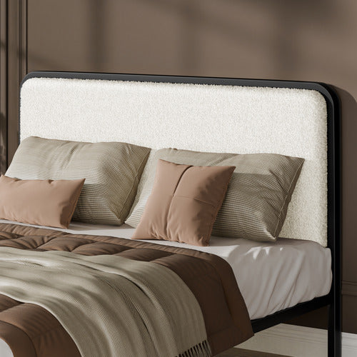 HOXTON ROOM WHITE STEPHAN BOUCLE BED FRAME