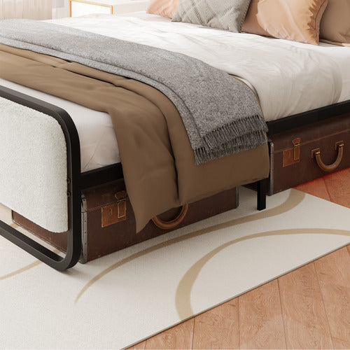 HOXTON ROOM WHITE STEPHAN BOUCLE BED FRAME