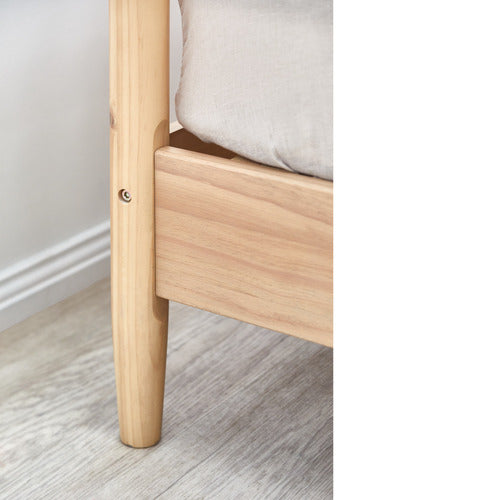 WHITE WASHED LIAM PINE WOOD BED