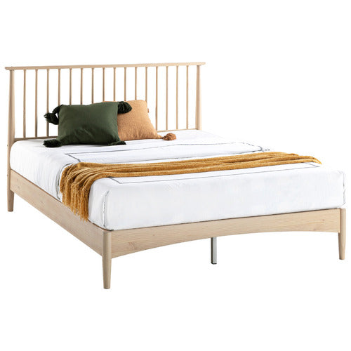 WHITE WASHED LIAM PINE WOOD BED