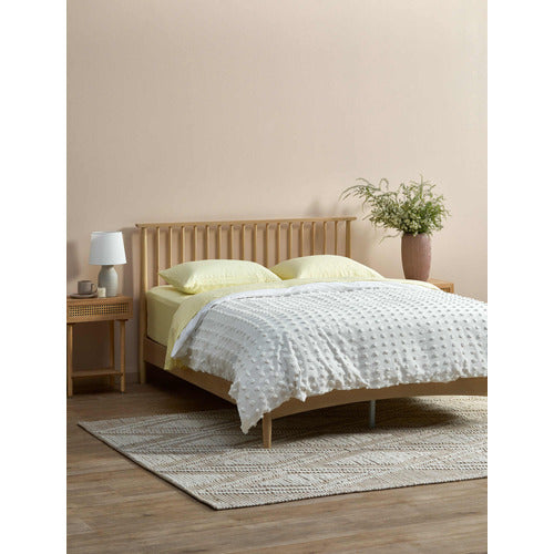 WHITE WASHED LIAM PINE WOOD BED