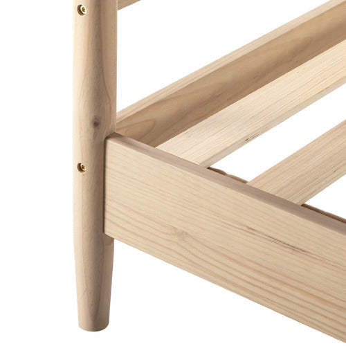 WHITE WASHED LIAM PINE WOOD BED