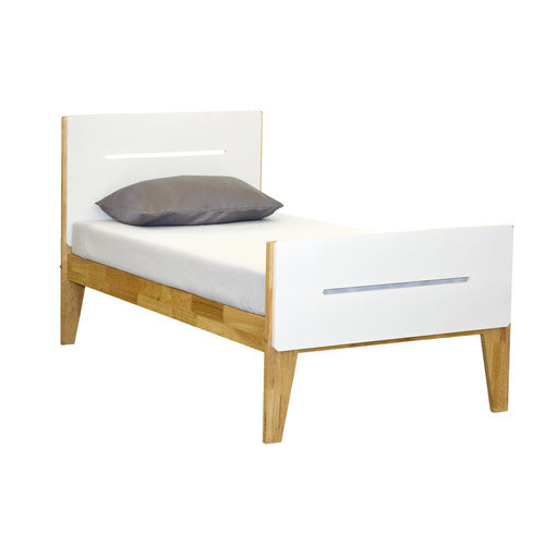 WESTERN DESIGNS WHITE & NATURAL GALAXY WOODEN BED FRAME