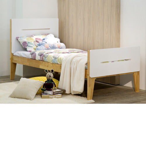 WESTERN DESIGNS WHITE & NATURAL GALAXY WOODEN BED FRAME