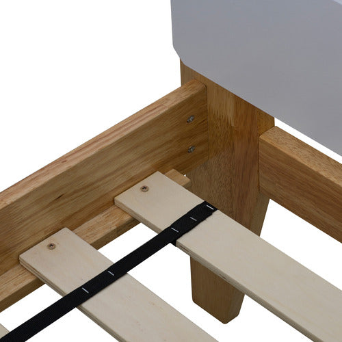 WESTERN DESIGNS WHITE & NATURAL GALAXY WOODEN BED FRAME