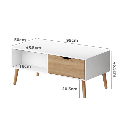 HOXTON ROOM WHITE & OAK MUNSON COFFEE TABLE