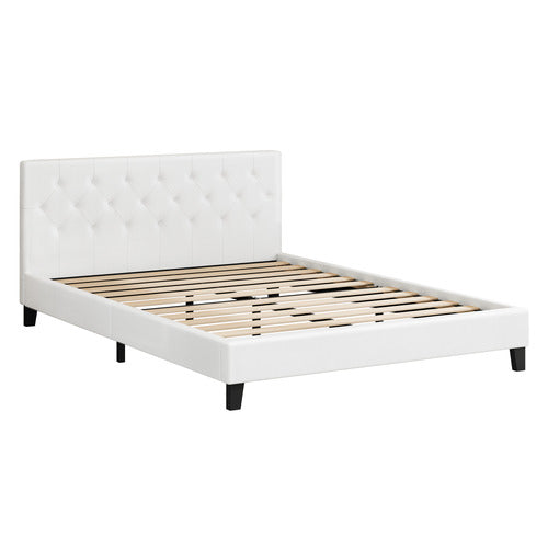 HOXTON ROOM WHITE VERNON FAUX LEATHER BED FRAME