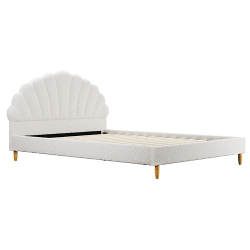 LIVING FUSION WHITE FLORIN BOUCLE BED