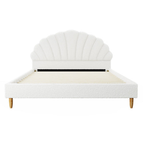 LIVING FUSION WHITE FLORIN BOUCLE BED