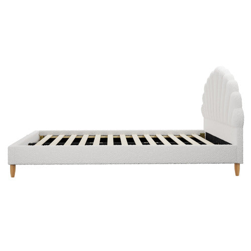 LIVING FUSION WHITE FLORIN BOUCLE BED