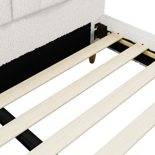 LIVING FUSION WHITE FLORIN BOUCLE BED