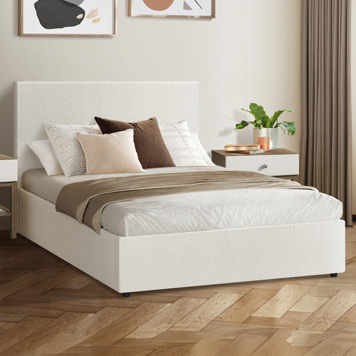 LIVING FUSION ASTANA BOUCLE GAS LIFT STORAGE BED FRAME