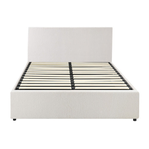 LIVING FUSION ASTANA BOUCLE GAS LIFT STORAGE BED FRAME