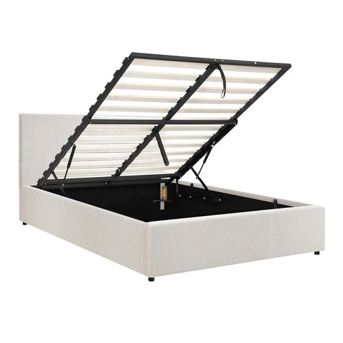 LIVING FUSION ASTANA BOUCLE GAS LIFT STORAGE BED FRAME