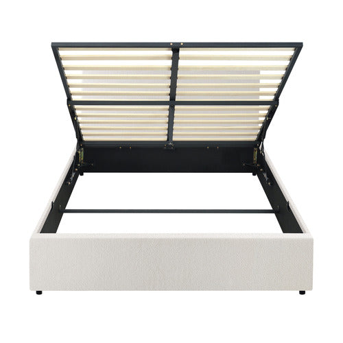 LIVING FUSION ASTANA BOUCLE GAS LIFT STORAGE BED FRAME
