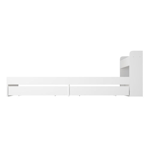 LIVING FUSION WHITE CASSANDRA BED WITH USB PORT & DRAWERS