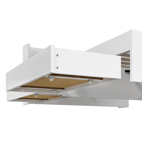 LIVING FUSION WHITE CASSANDRA BED WITH USB PORT & DRAWERS