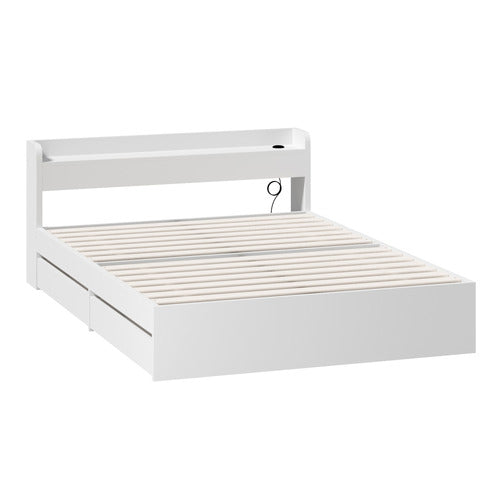 LIVING FUSION WHITE CASSANDRA BED WITH USB PORT & DRAWERS