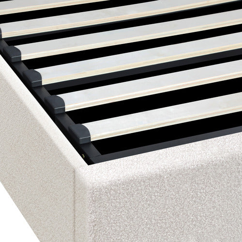 LIVING FUSION WHITE SERAPHINE BOUCLE GAS LIFT BED BASE
