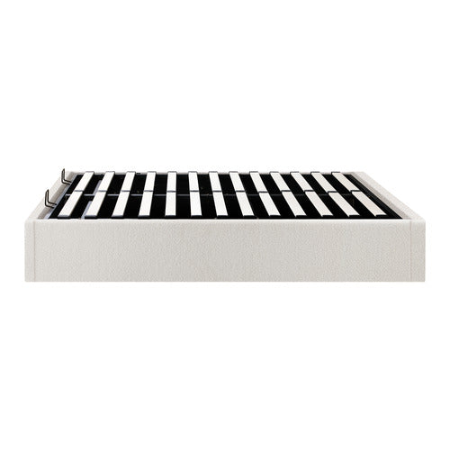 LIVING FUSION WHITE SERAPHINE BOUCLE GAS LIFT BED BASE
