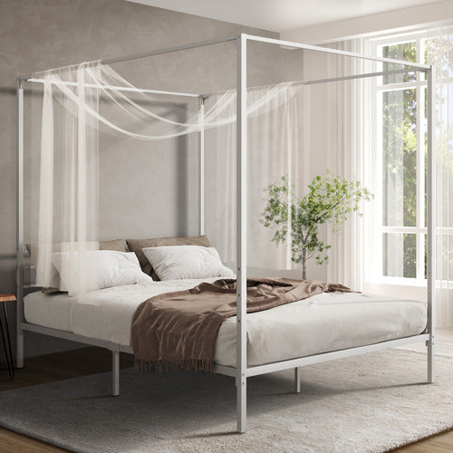 LIVING FUSION KLINT STEEL CANOPY BED