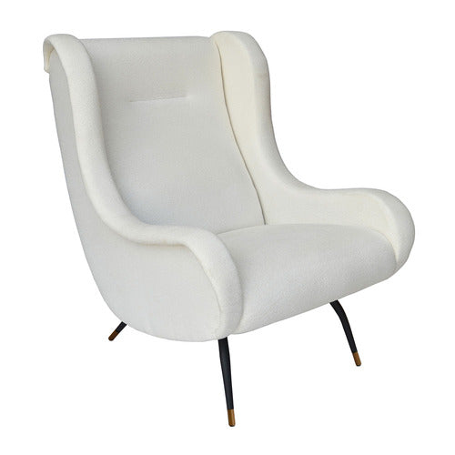 BROOKLYN AND BELLA CREAM ARMIN UPHOLSTERED ACCENT CHAIR