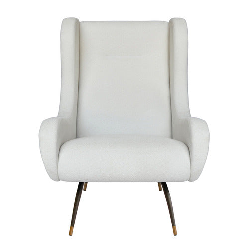 BROOKLYN AND BELLA CREAM ARMIN UPHOLSTERED ACCENT CHAIR