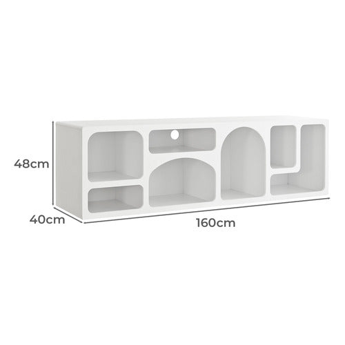 MADDISON LANE WHITE MYKONOS SCULPTURAL TV UNIT