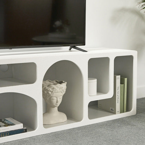 MADDISON LANE WHITE MYKONOS SCULPTURAL TV UNIT