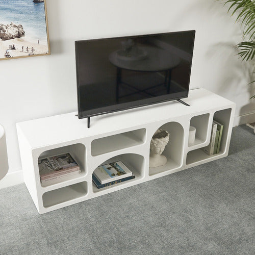 MADDISON LANE WHITE MYKONOS SCULPTURAL TV UNIT