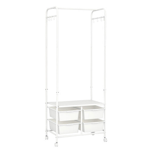 OAKLEIGH HOME WHITE DREVAN CLOTHING RACK WITH STORAGE
