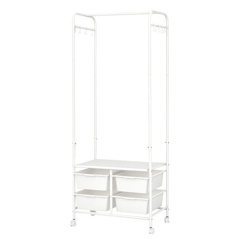 OAKLEIGH HOME WHITE DREVAN CLOTHING RACK WITH STORAGE