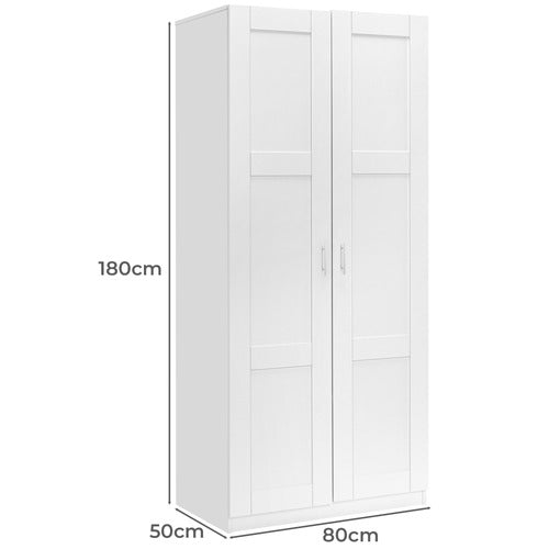 CORE LIVING WHITE MORANA 2 DOOR WARDROBE