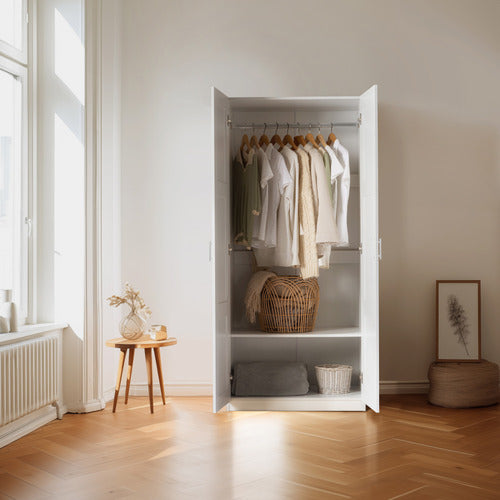 CORE LIVING WHITE MORANA 2 DOOR WARDROBE
