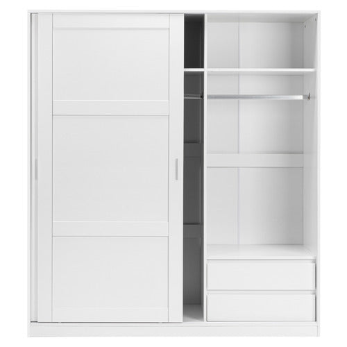 CORE LIVING WHITE MORANA 2 DRAWER SLIDING DOORS WARDROBE