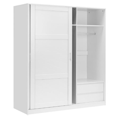 CORE LIVING WHITE MORANA 2 DRAWER SLIDING DOORS WARDROBE