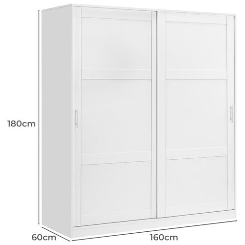 CORE LIVING WHITE MORANA 2 DRAWER SLIDING DOORS WARDROBE