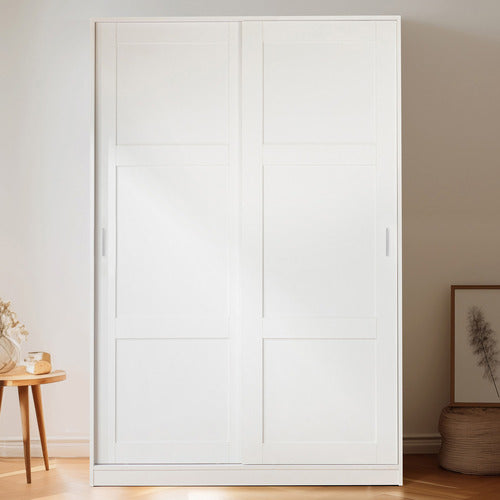 CORE LIVING WHITE MORANA 4 SHELF SLIDING DOORS WARDROBE