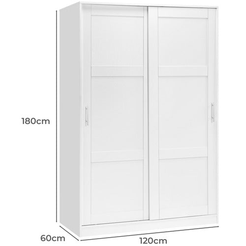 CORE LIVING WHITE MORANA 4 SHELF SLIDING DOORS WARDROBE