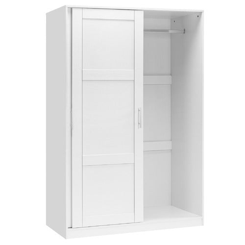 CORE LIVING WHITE MORANA 4 SHELF SLIDING DOORS WARDROBE