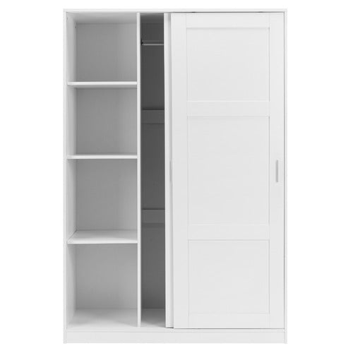 CORE LIVING WHITE MORANA 4 SHELF SLIDING DOORS WARDROBE
