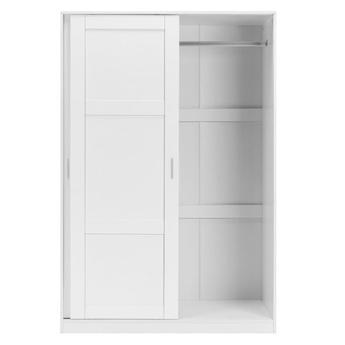 CORE LIVING WHITE MORANA 4 SHELF SLIDING DOORS WARDROBE